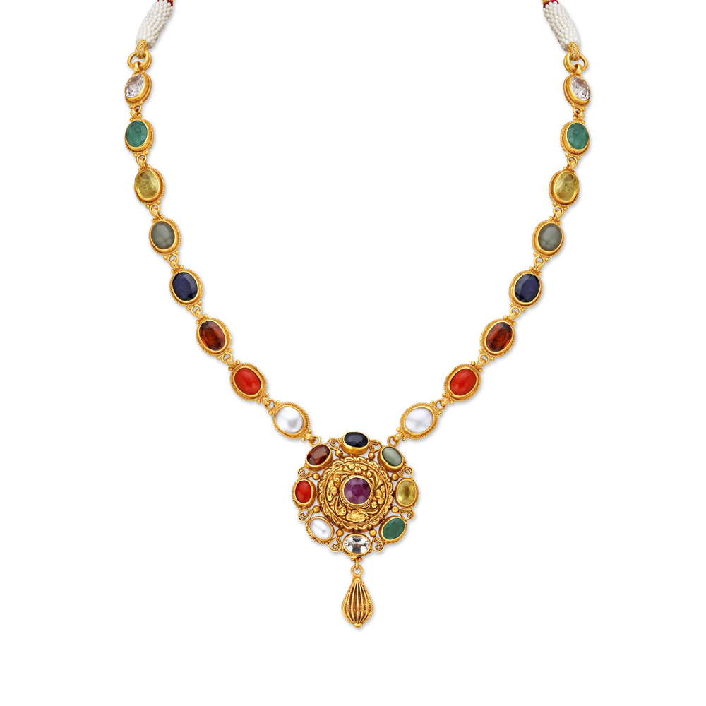 Tanishq stone deals necklace designs