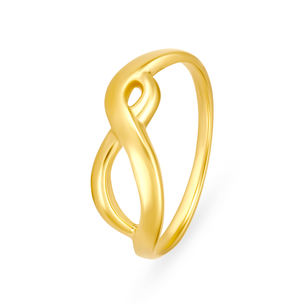 Timeless 22 Karat Yellow Gold Infinity Design Finger Ring