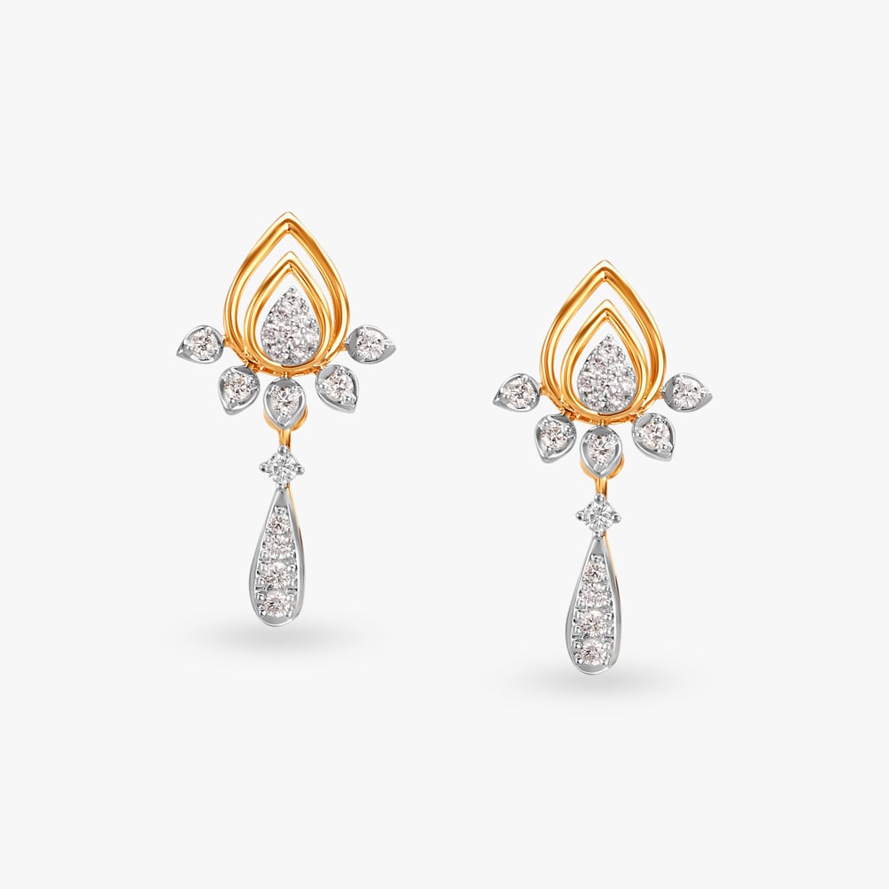 

Lotus Harmony Diamond Drop Earrings