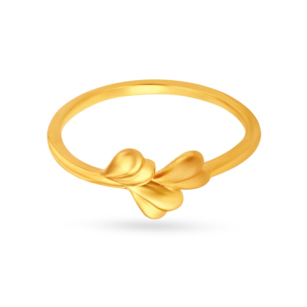 

Heart Shaped Leaves Gold Finger Ring