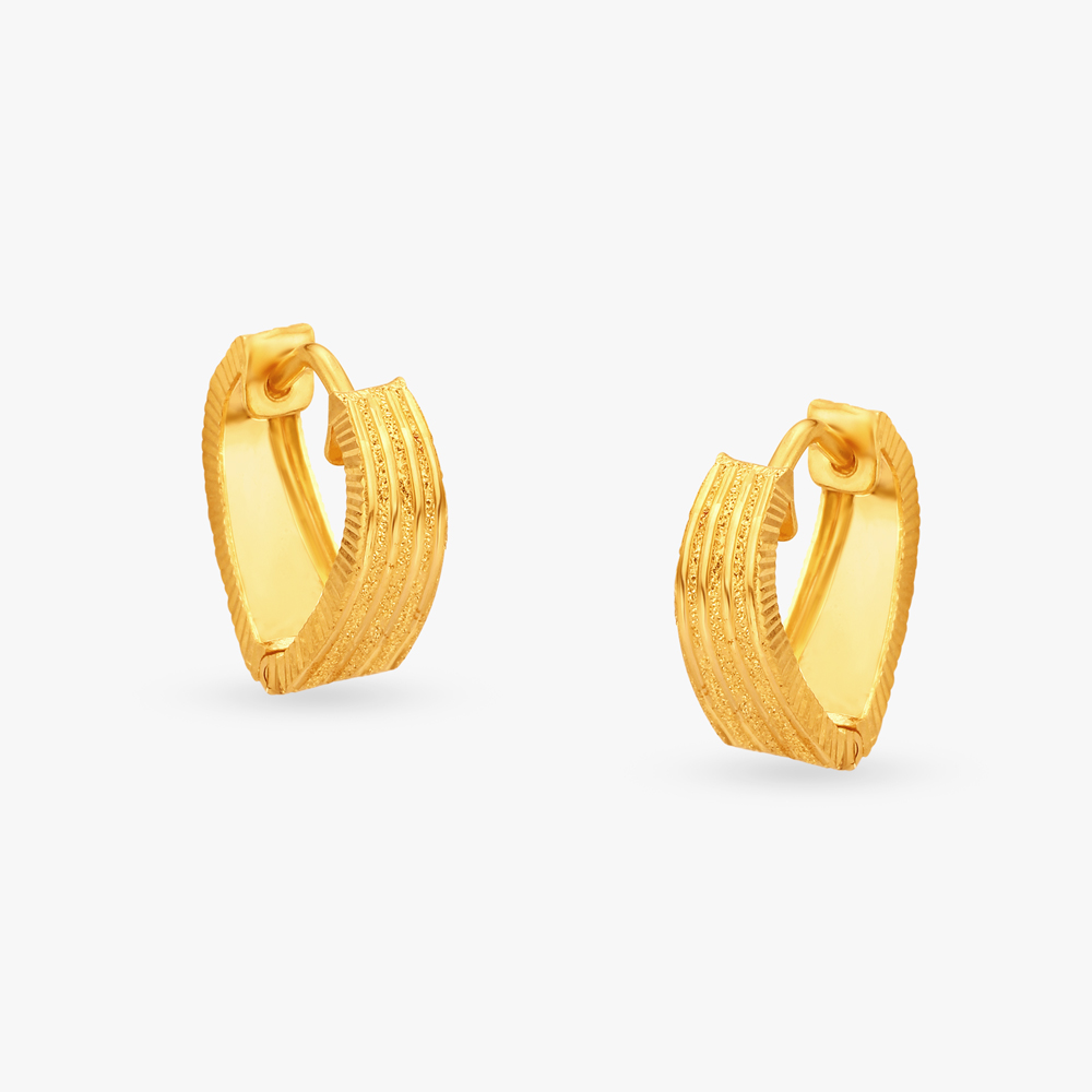 

Textured Bold Gold Hoop Earrings