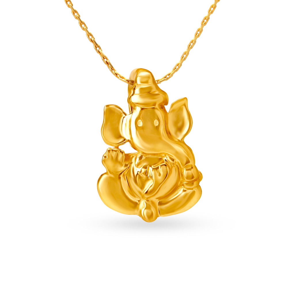 Heavenly 22 Karat Yellow Gold Sri Ganesha Pendant