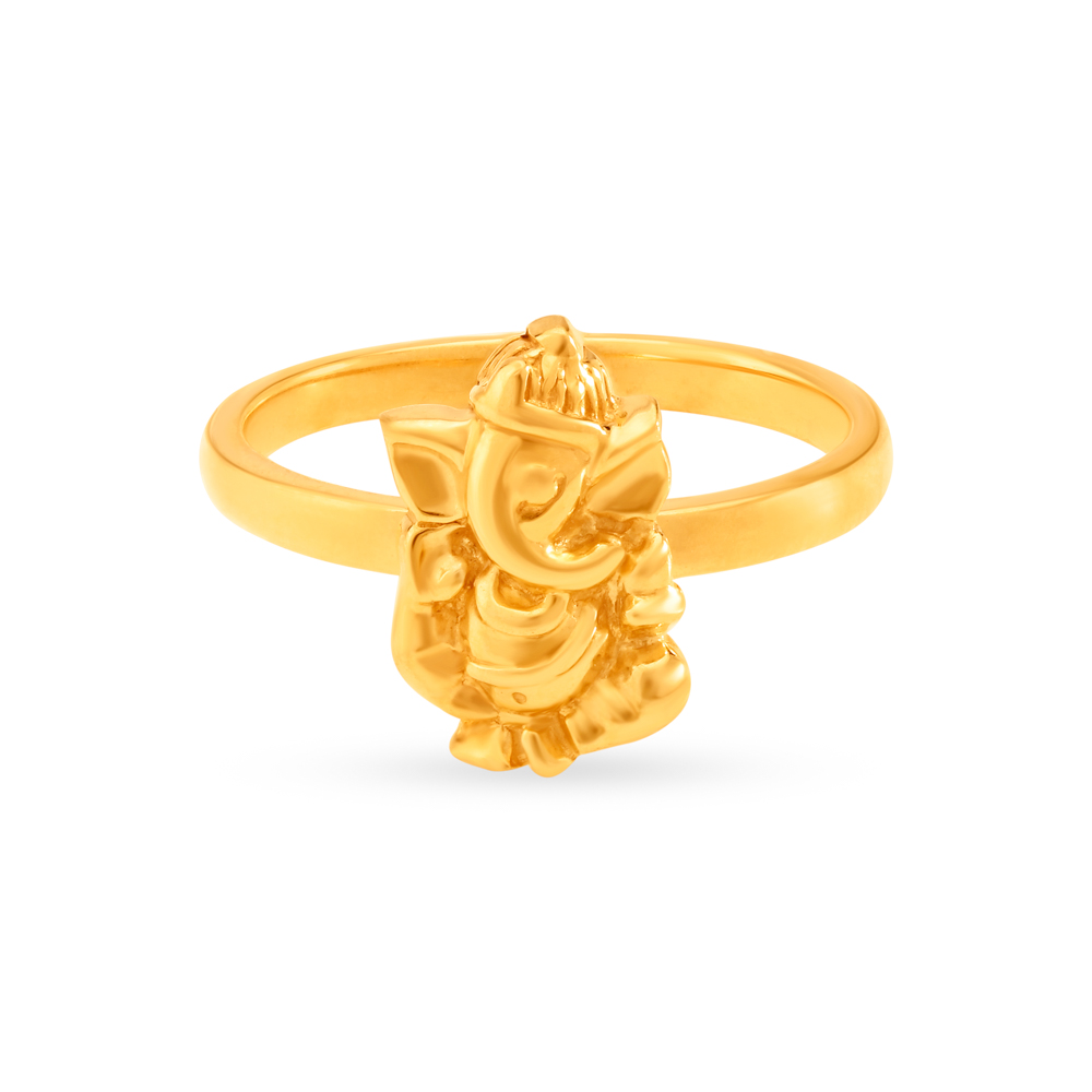 

Royal 22 Karat Yellow Gold Lord Ganesha Finger Ring