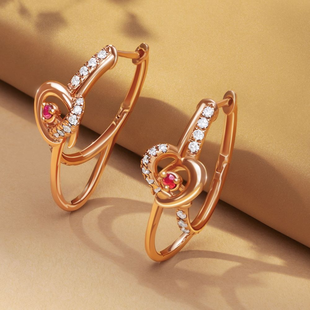 Korean Hearts 14KT Yellow Gold Stud Earrings