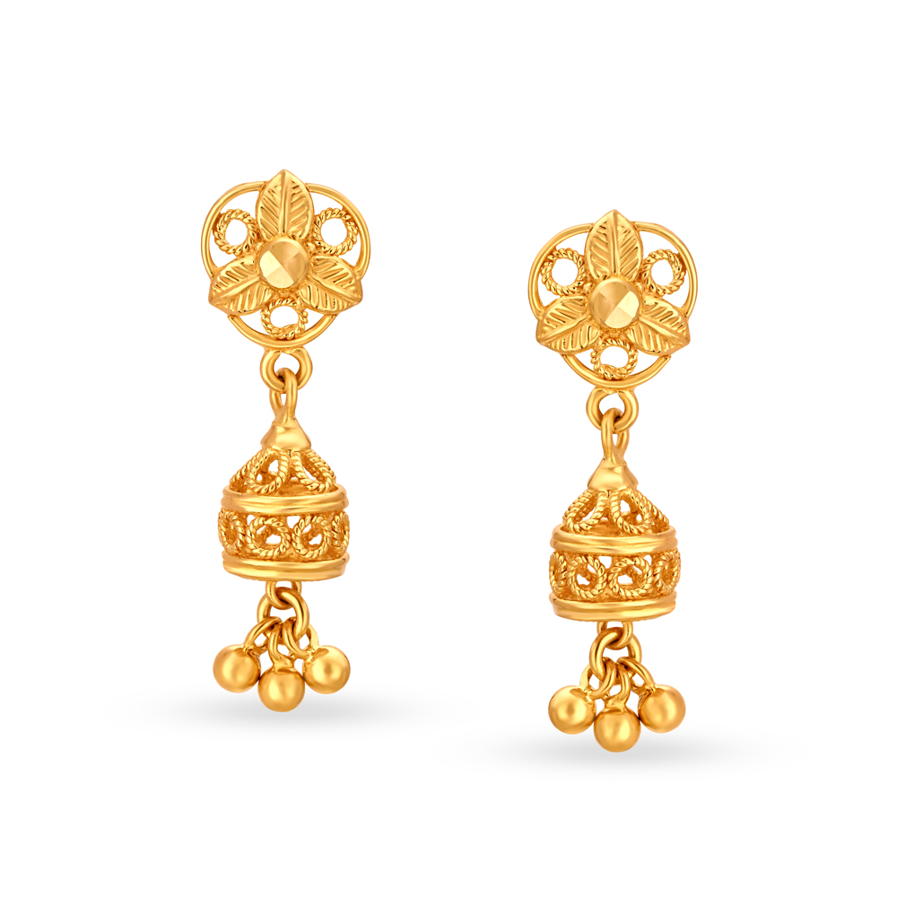 Filigree Elegant Gold Drop Earrings