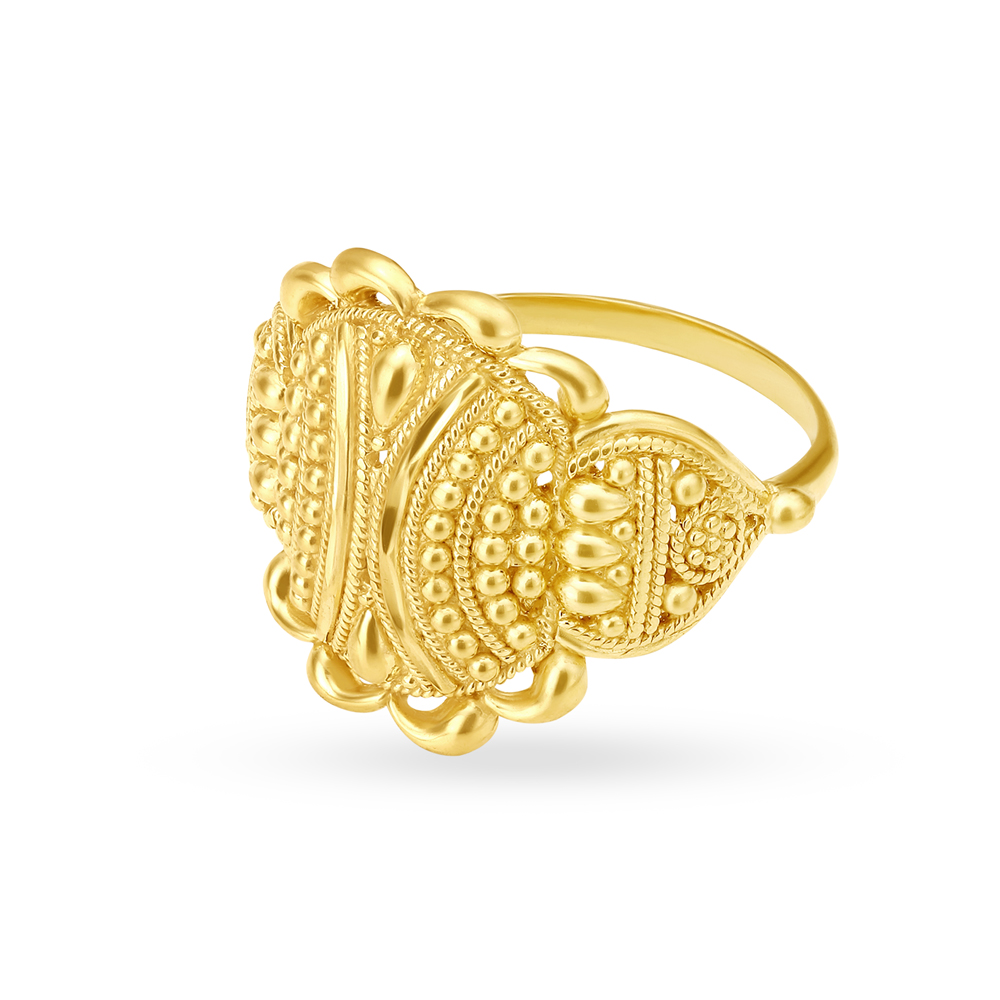 

Elaborate Rava Work Traditional Gold Ring