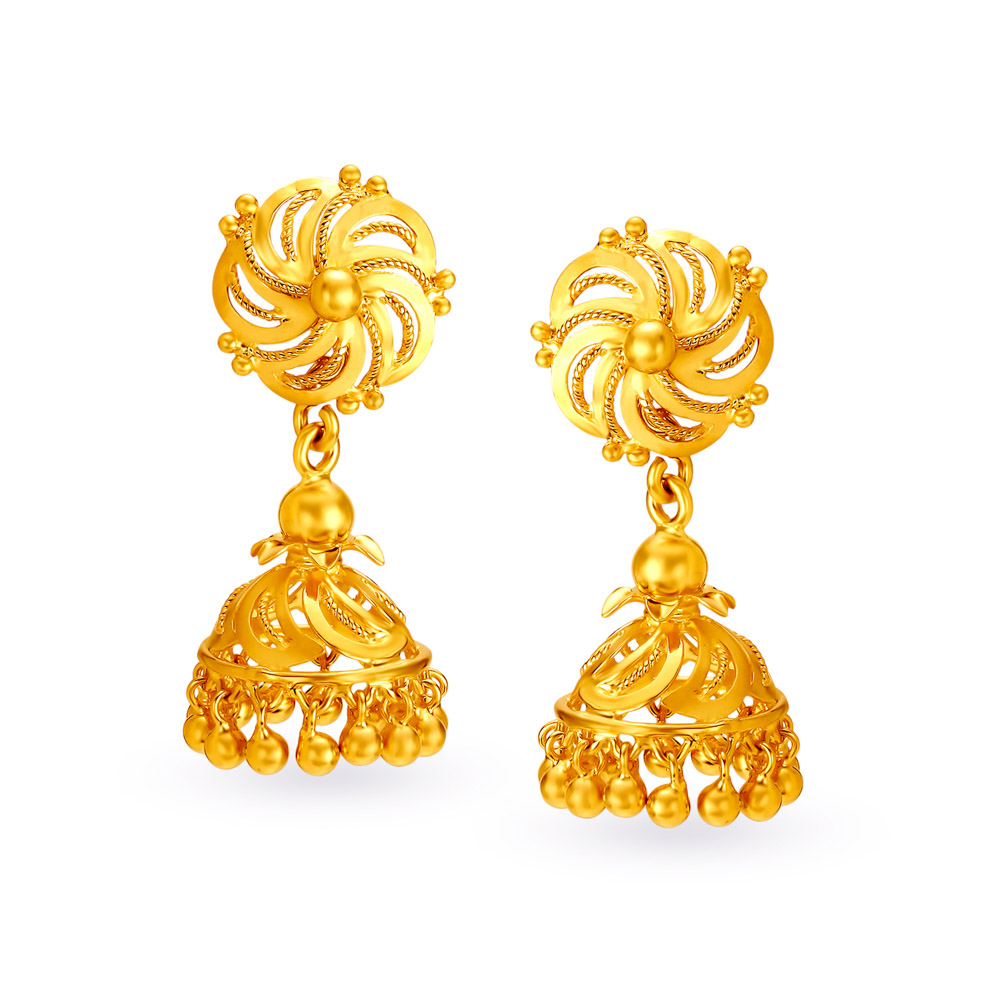 

Enticing Gold Jhumki Earrings