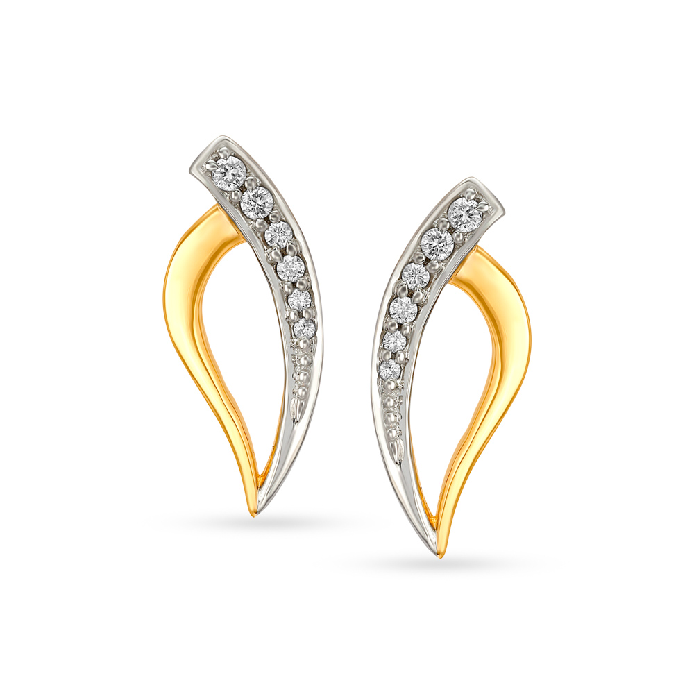 Modern Artistic Diamond Stud Earrings