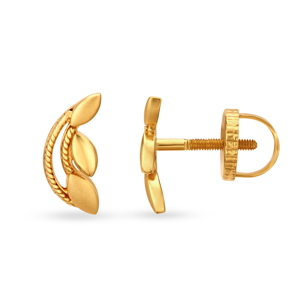 

Refined Yellow Gold Crescent Stud Earrings