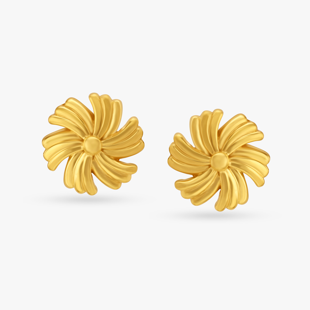 Floral Bouquet Gold Earrings