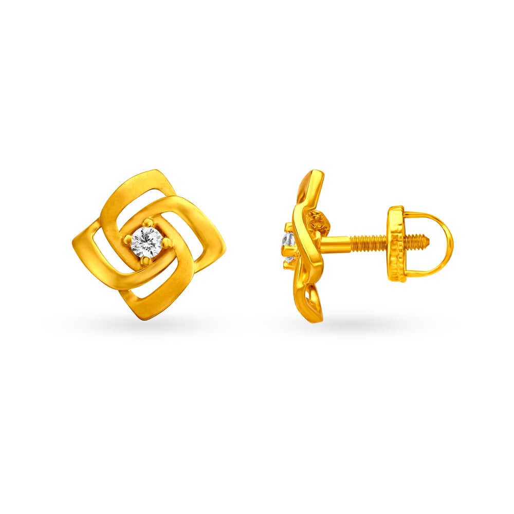 

Elegant Contemporary Gold Stud Earrings