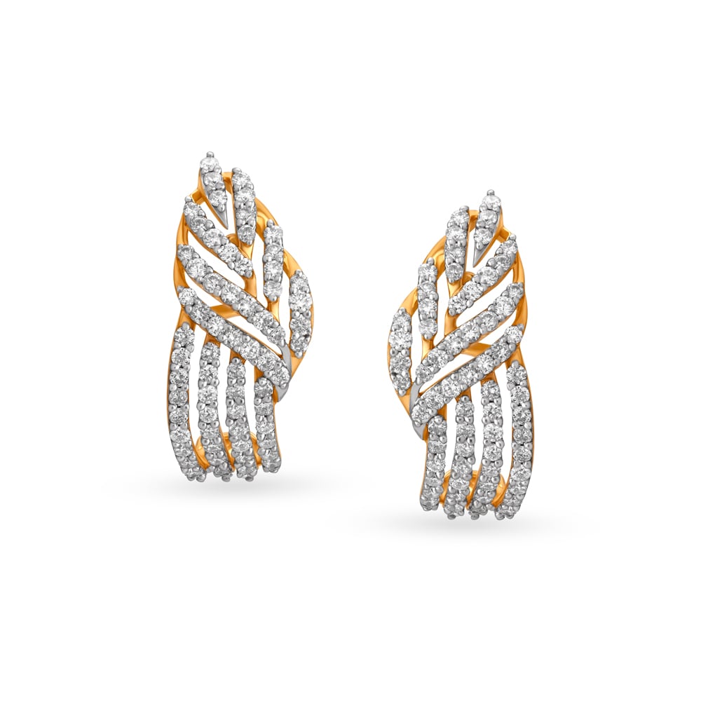 

Dazzling Stylish Diamond Hoop Earrings