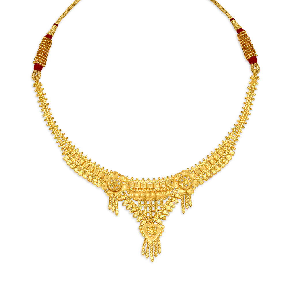 Opulent Gold Floral Necklace