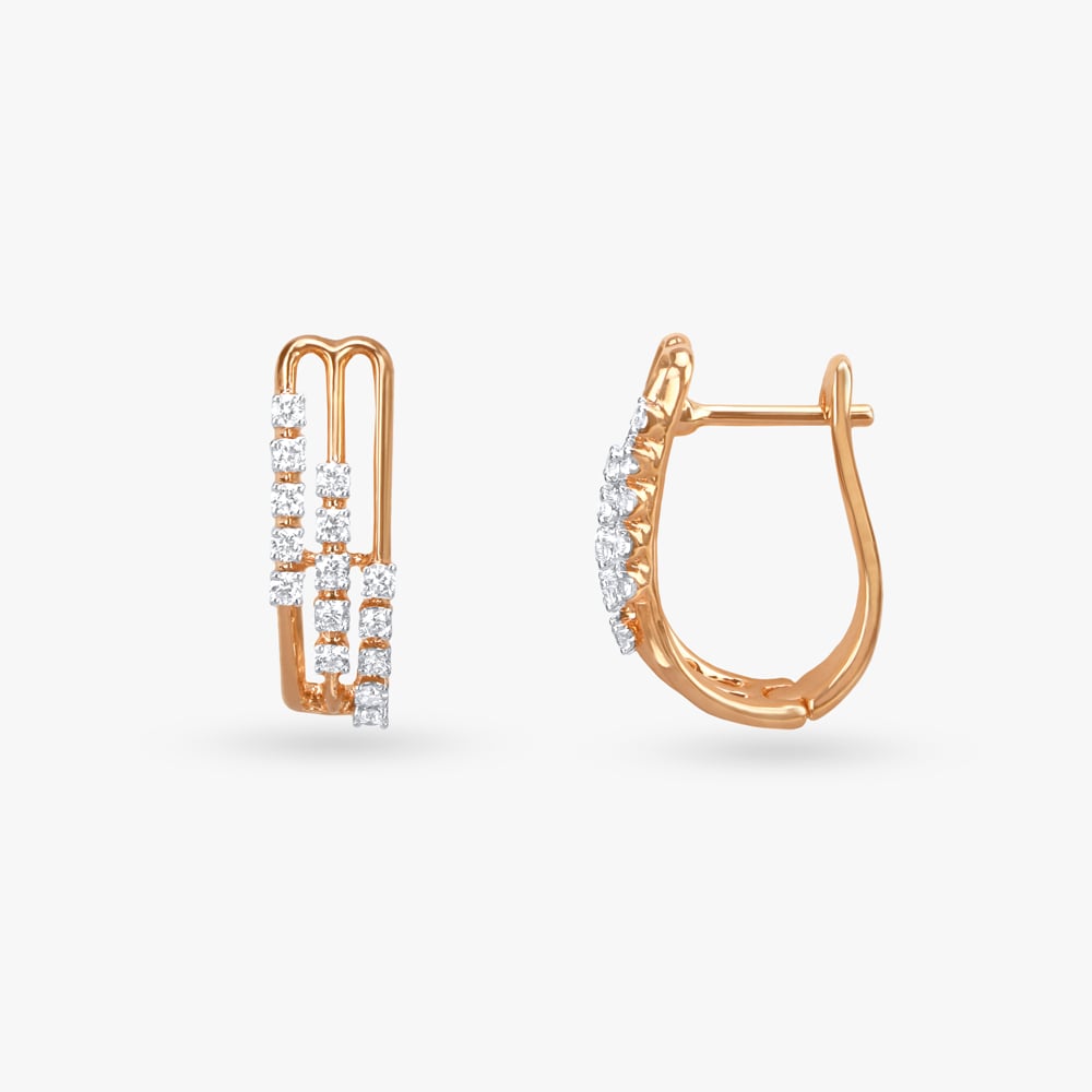 

Triple Sparkle Diamond Hoop Earrings