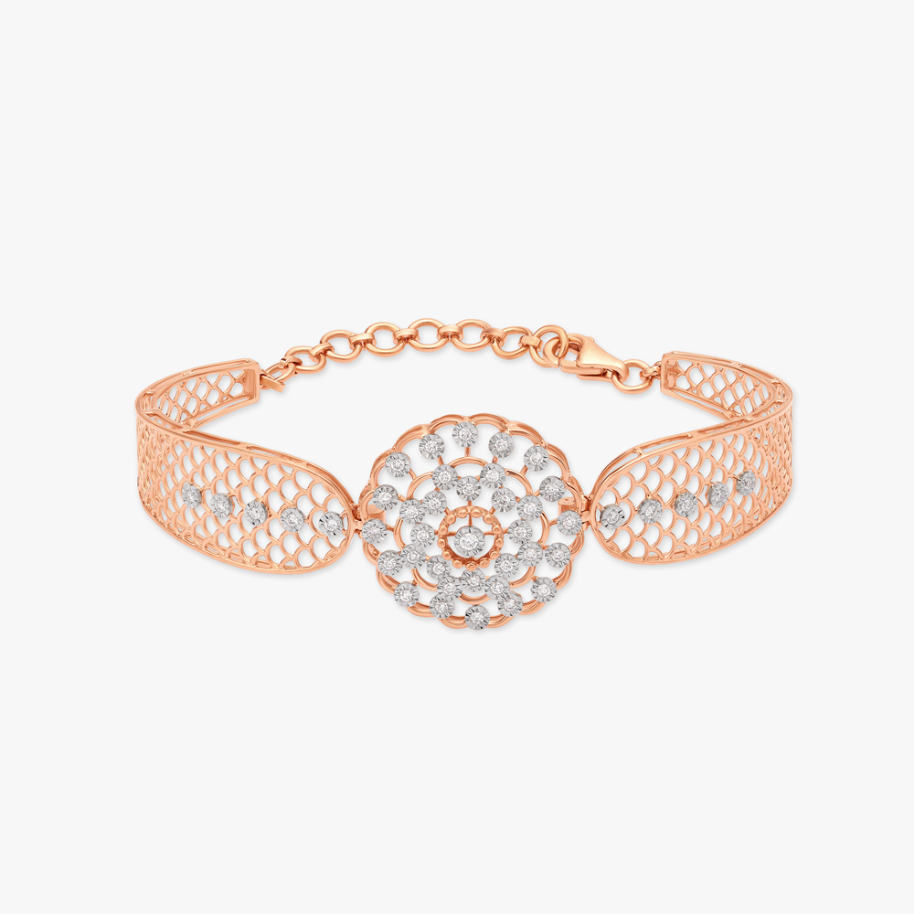 

Lattice Work Diamond Bangle