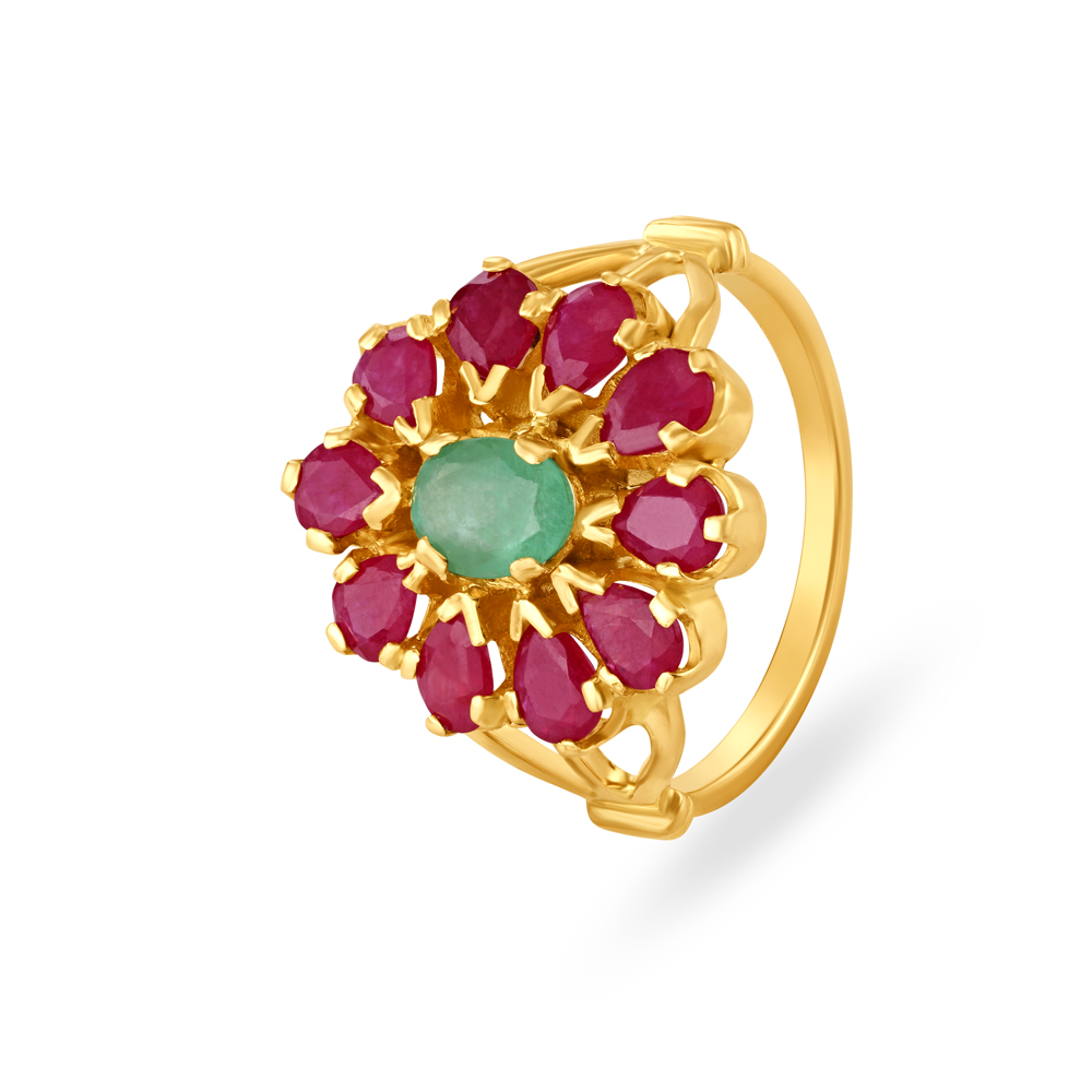 

Magnificent Emerald and Ruby Finger Ring