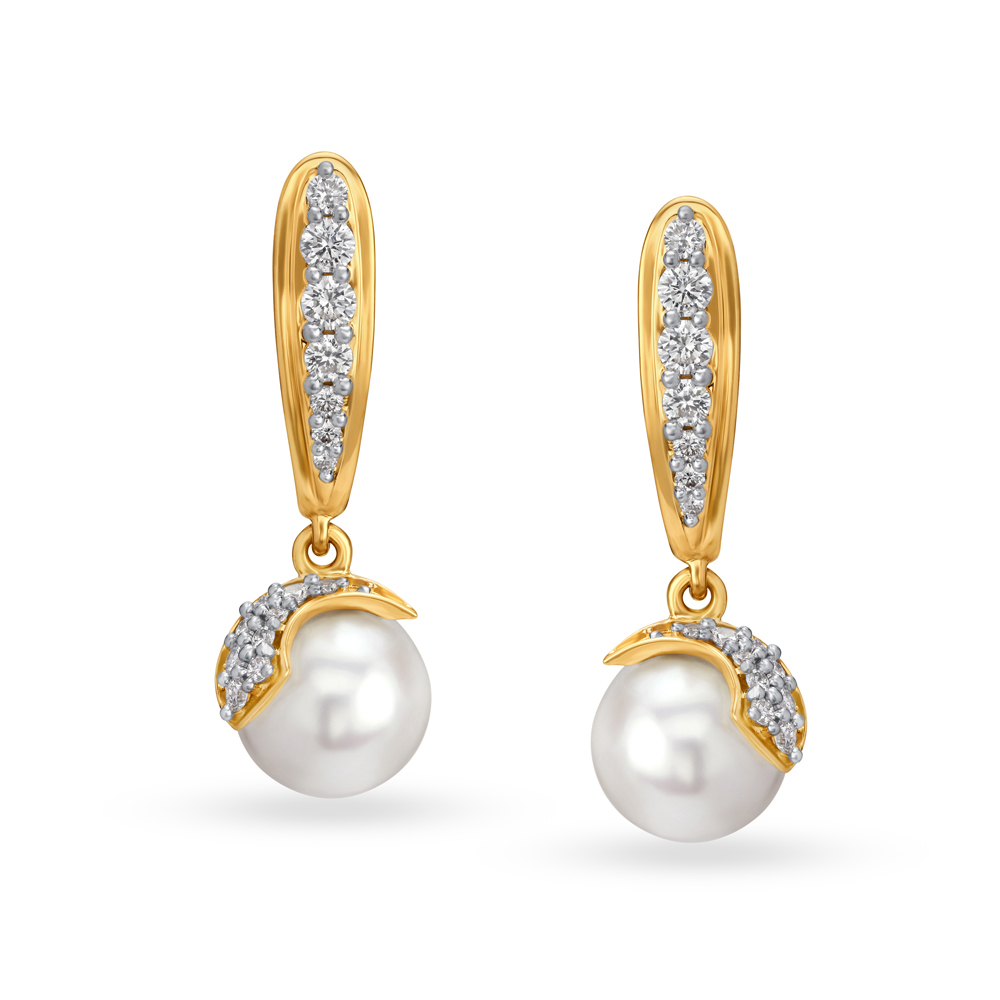CLARA 925 Silver Real Pearl knot Earrings Gold Rhodium Plated Swiss  Zirconia Gift Buy CLARA 925 Silver Real Pearl knot Earrings Gold Rhodium  Plated Swiss Zirconia Gift Online at Best Price in