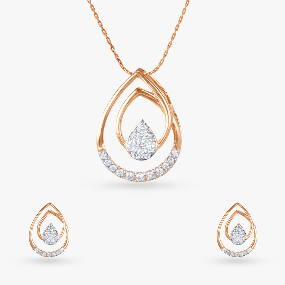 

Twilight Teardrop Diamond Pendant and Earrings Set