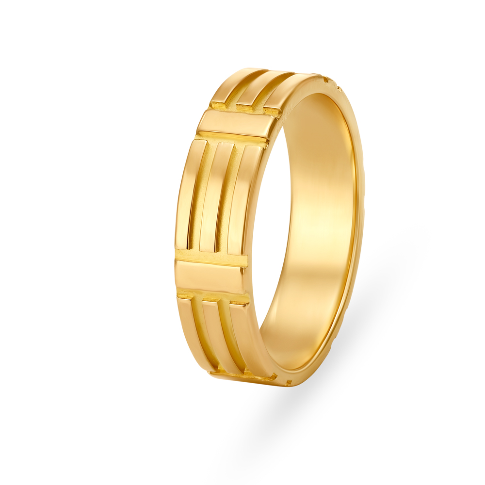 

Splendid 22 Karat Yellow Gold Ridged Finger Ring