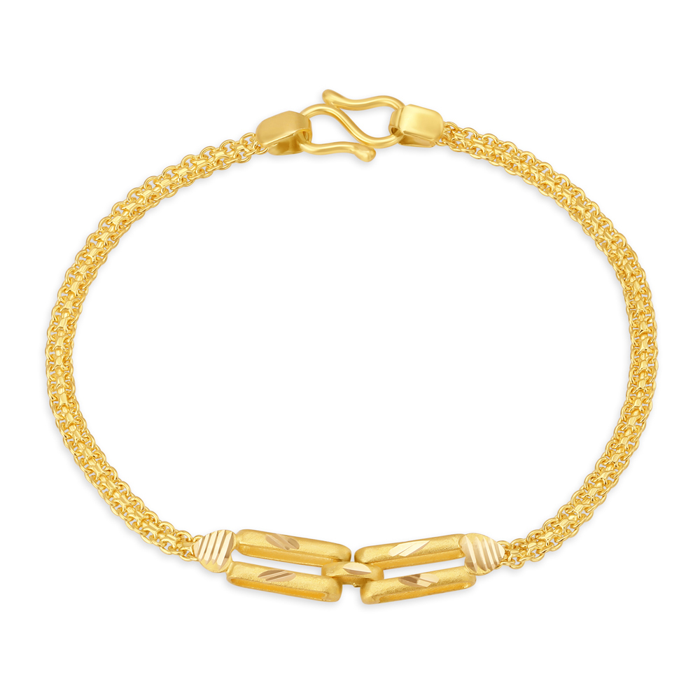 Delicate Yellow Gold Linked Frame Bracelet