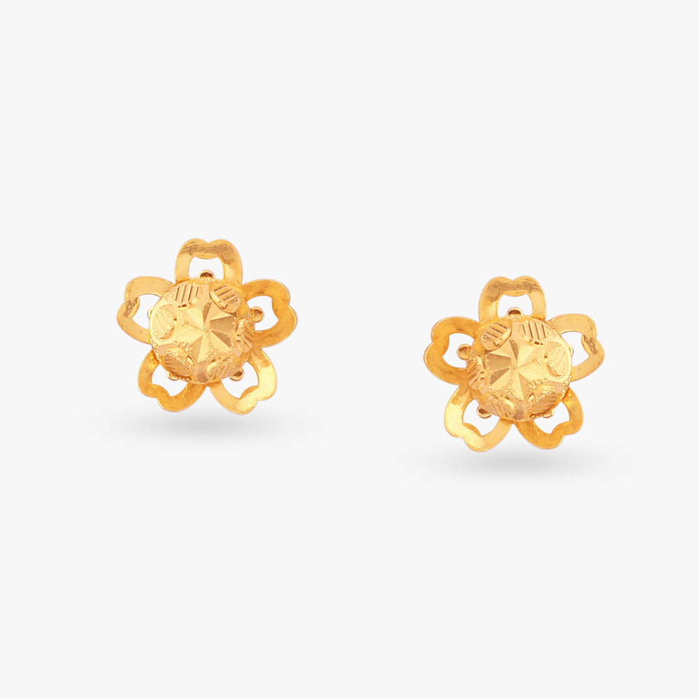 Petal Gold Stud Earrings