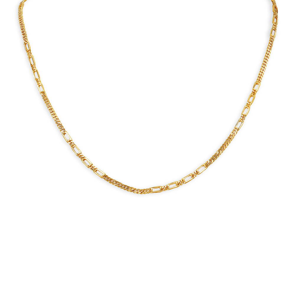 

Splendid 22 Karat Yellow Gold Varied Link Chain