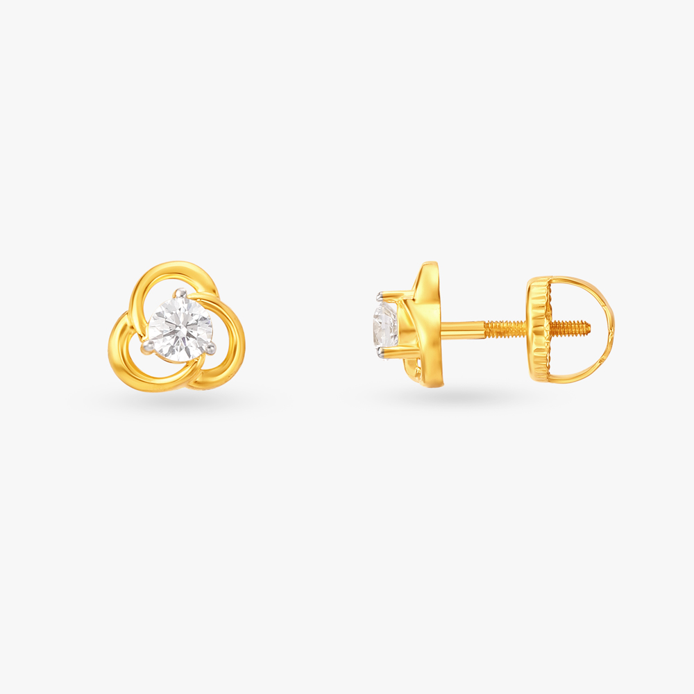 

Luminous Twist Gold Stud Earrings