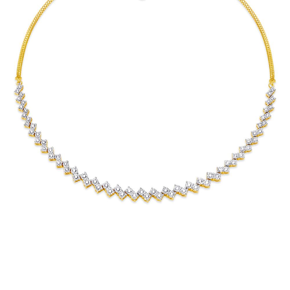 

Divine Yellow Gold and Diamond Necklace Set