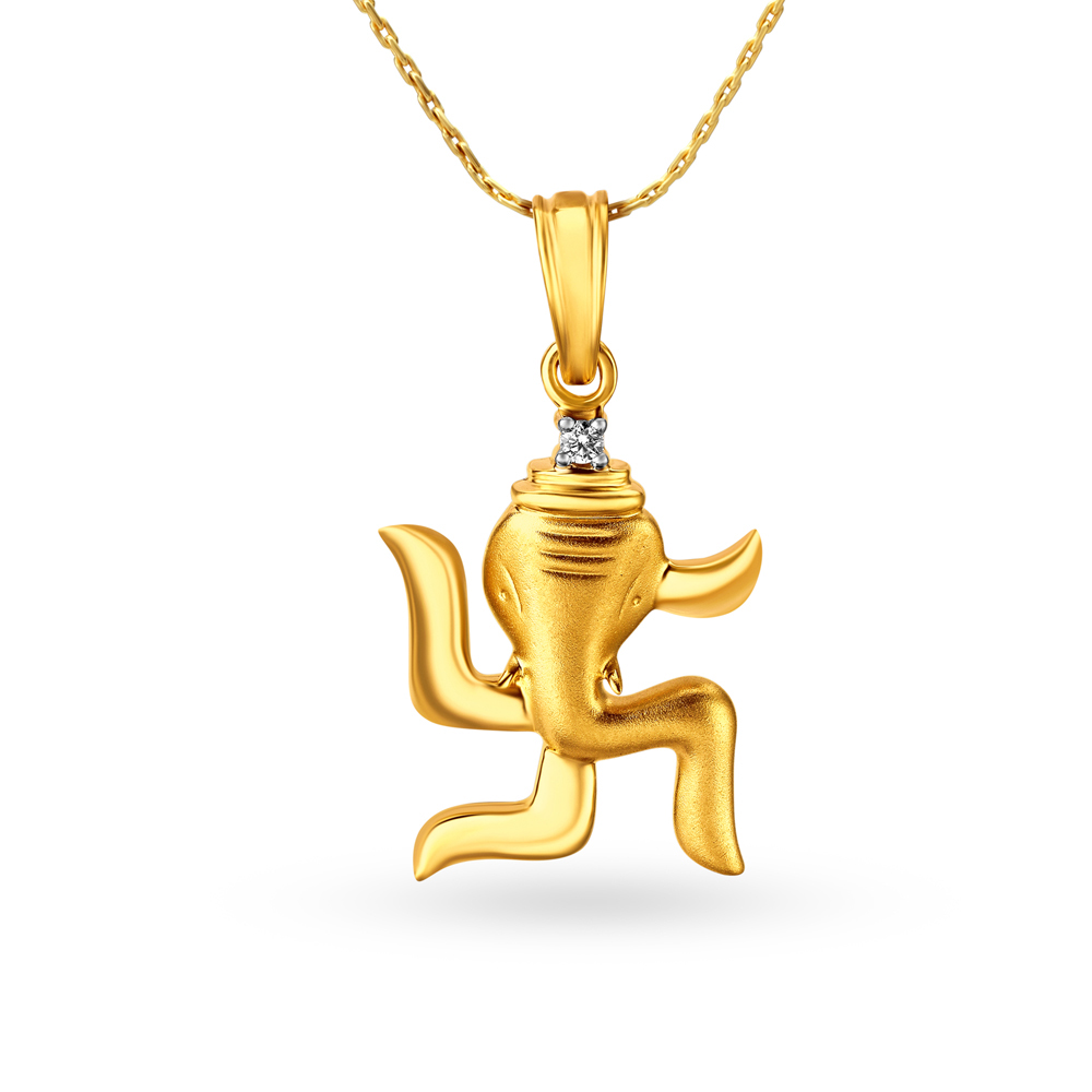 Gold ganesh store pendant tanishq