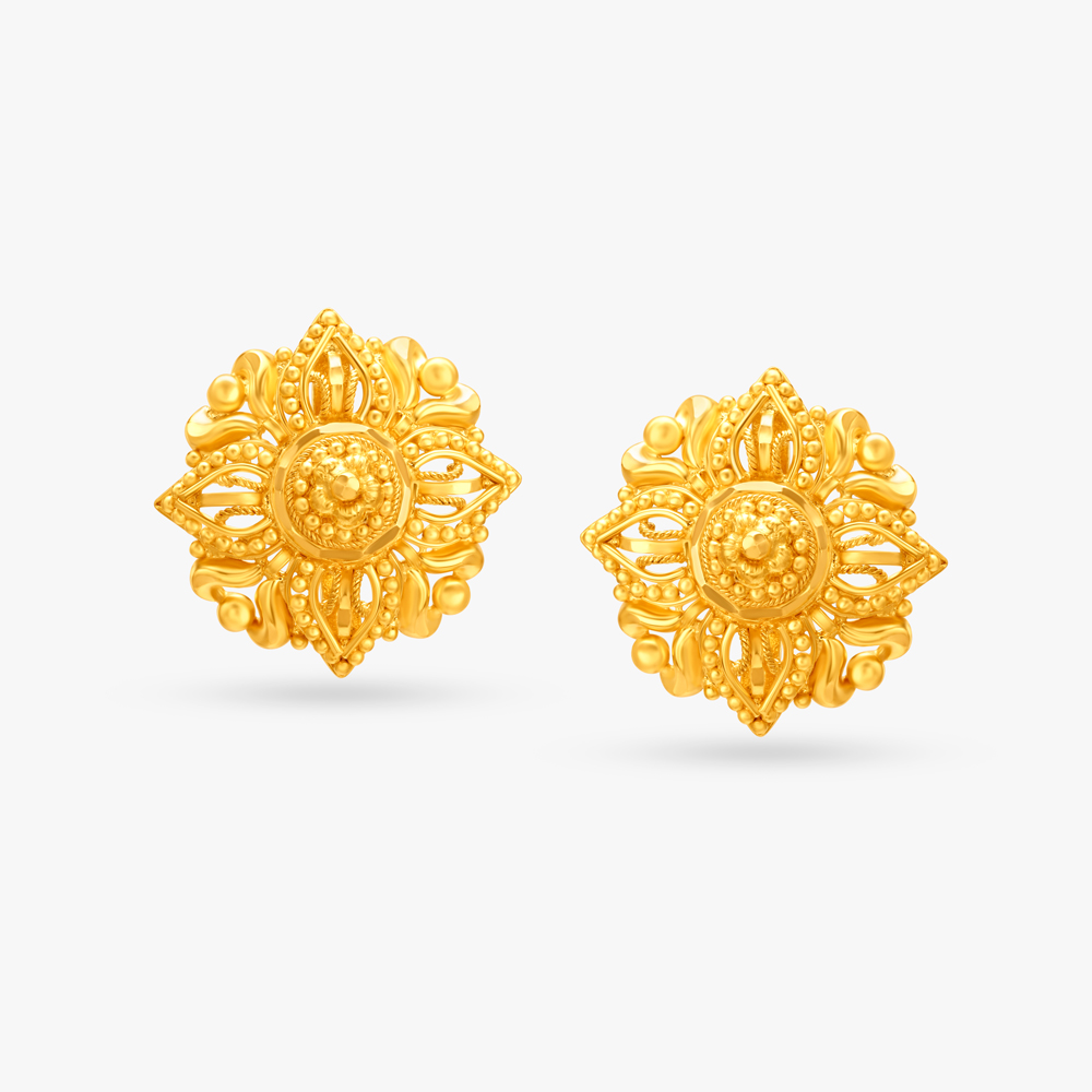 Traditional Floral Stud Earrings