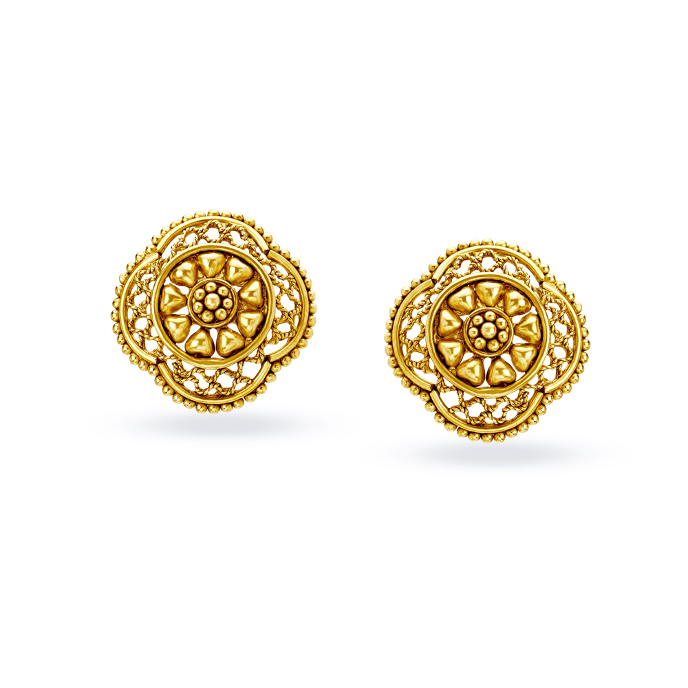 Classy Sublime Gold Stud Earrings