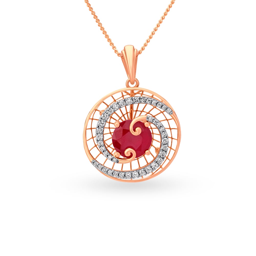 Ruby pendant clearance tanishq