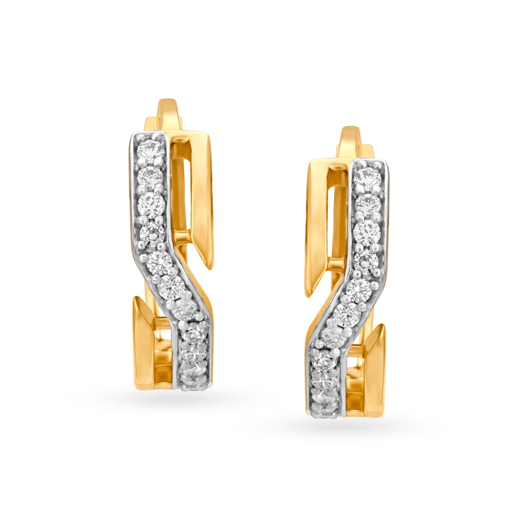 

Classy Gold and Diamond Eternity Hoop Earrings