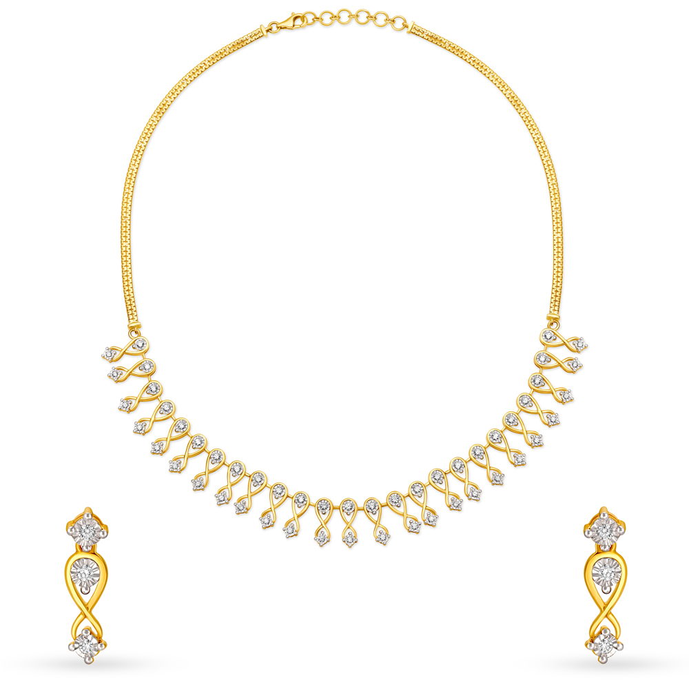 

Sparkling Diamond Necklace Set