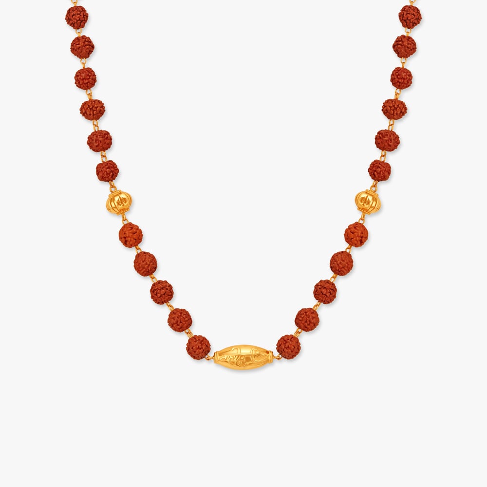 Rudraksha and gold on sale chain