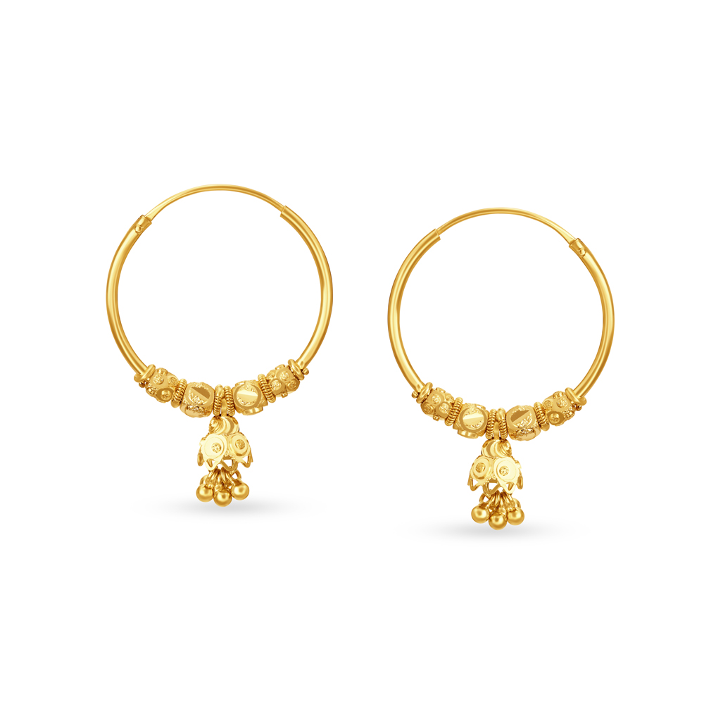 Strikingly Traditional Gold Hoop Earrings