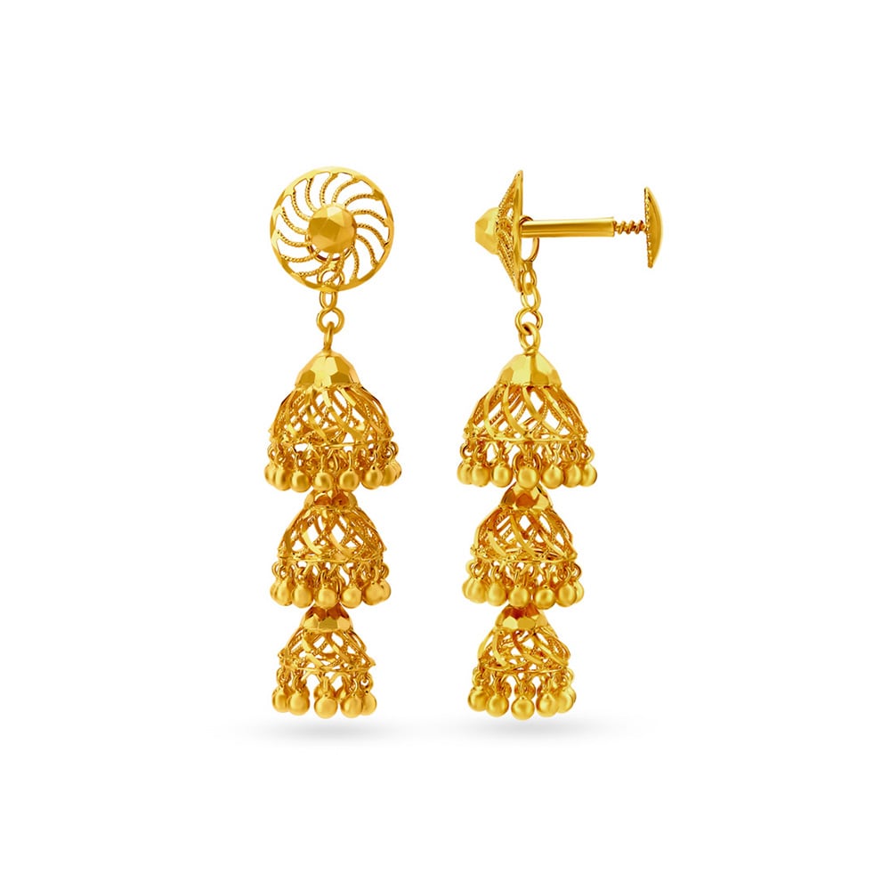 

Tiered Gold Drop Earrings