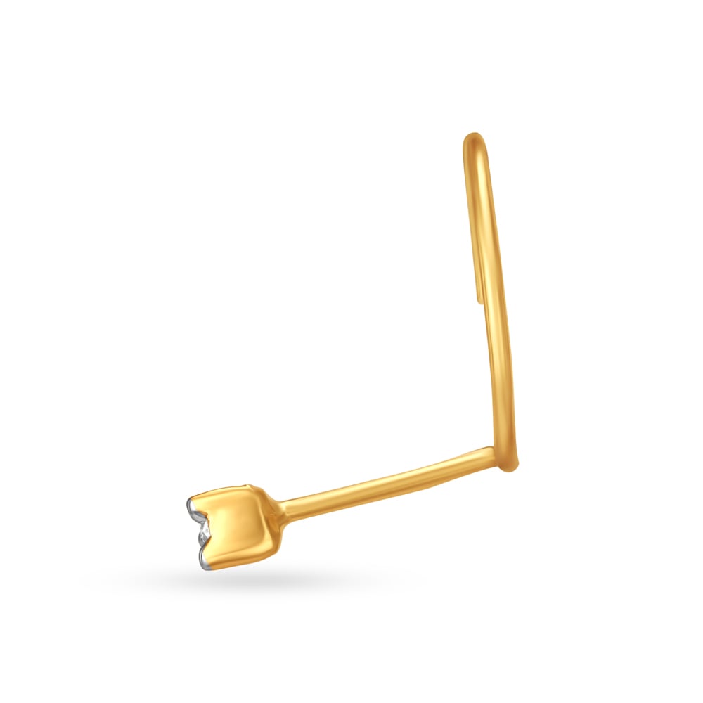 

Dainty Petite Gold and Diamond Nose Pin