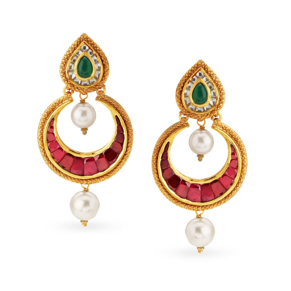 Kundan and Polki Earrings  Tanishq Online Store