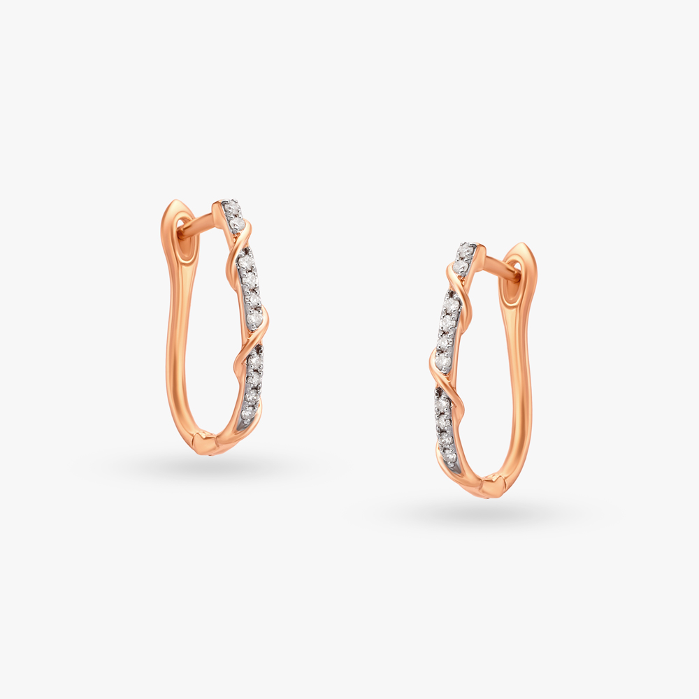 Twist Brilliance Diamond Hoop Earrings