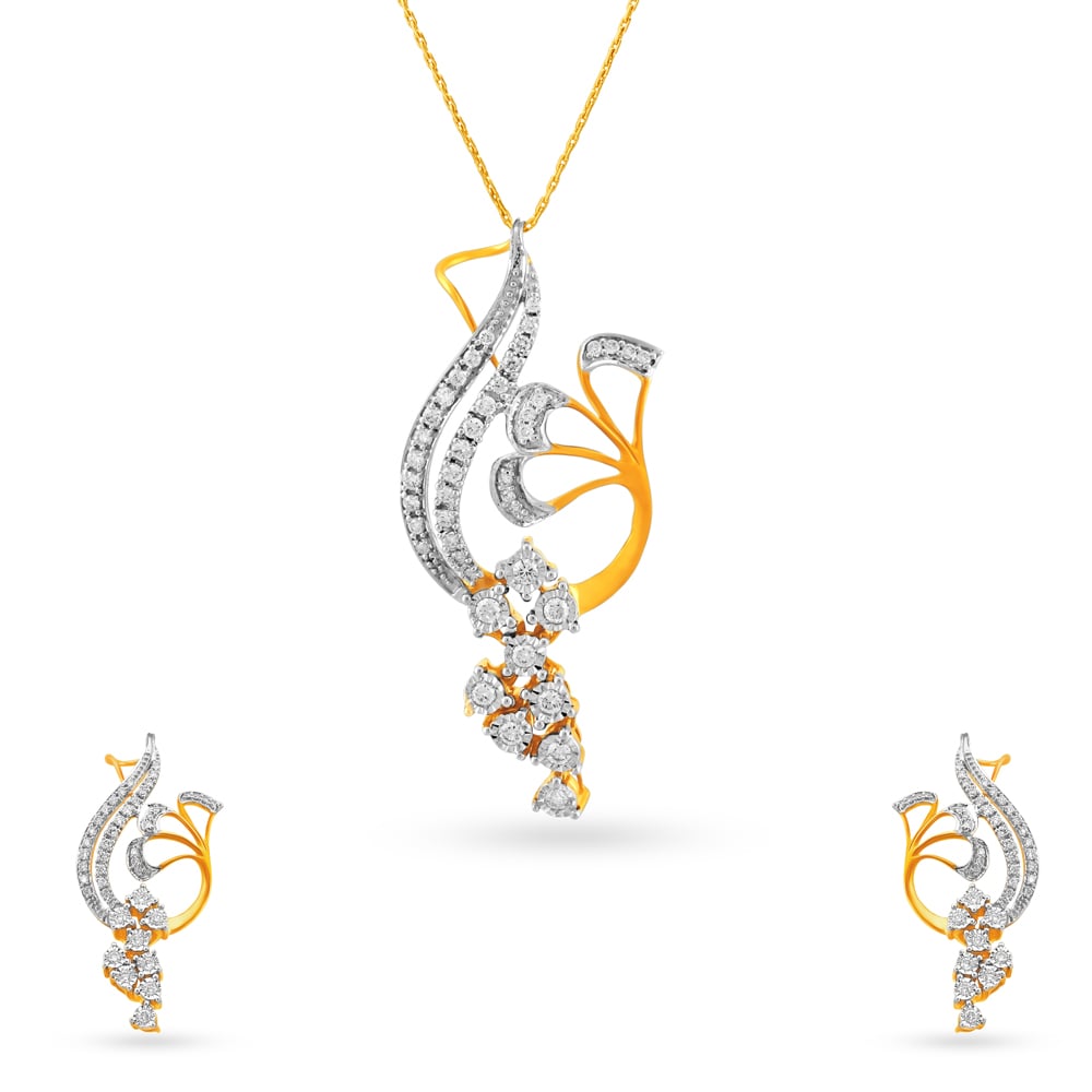 

Lustre Diamond Pendant and Earrings Set