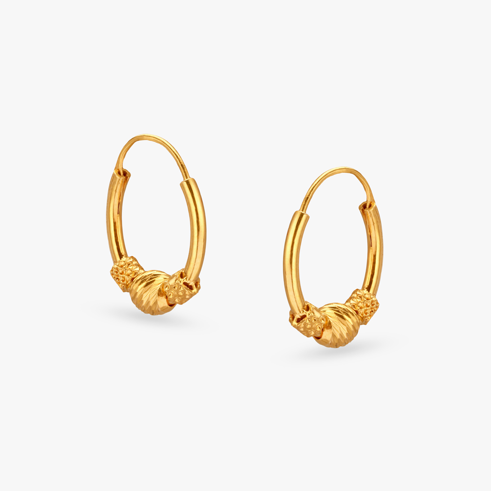 

Timeless Beaded Gold Hoop Earrings