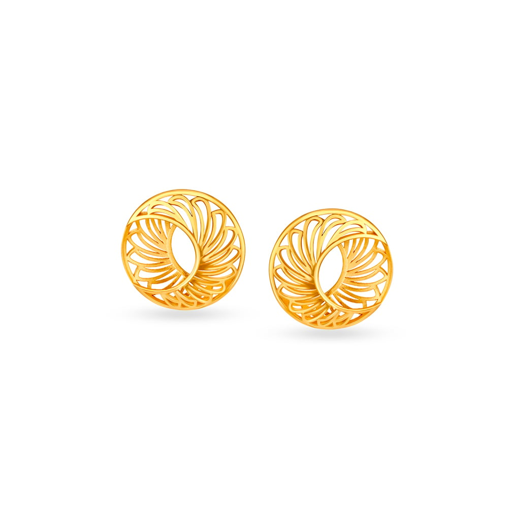 

Circular Gold Stud Earrings