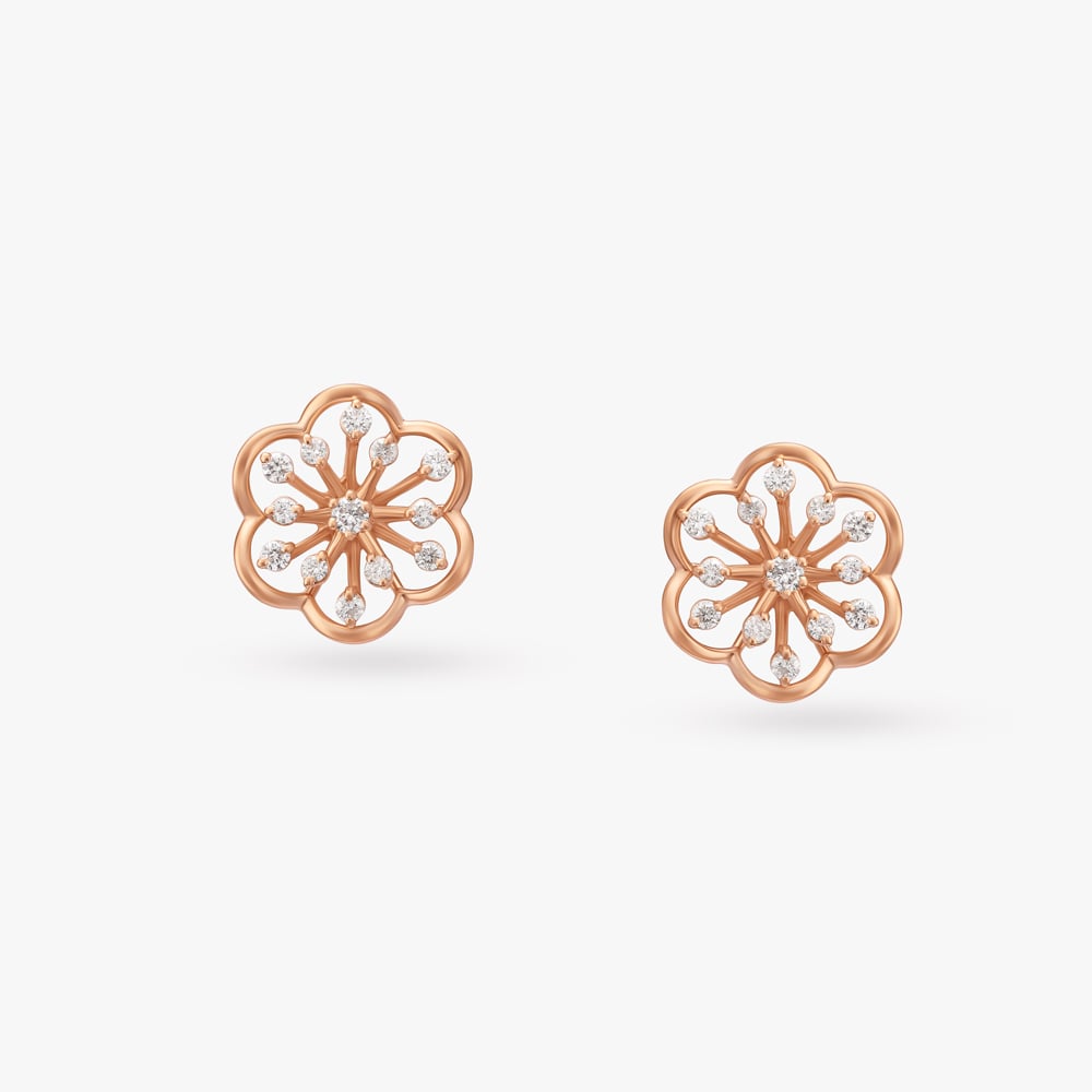 

Floral Elegance Diamond Stud Earrings