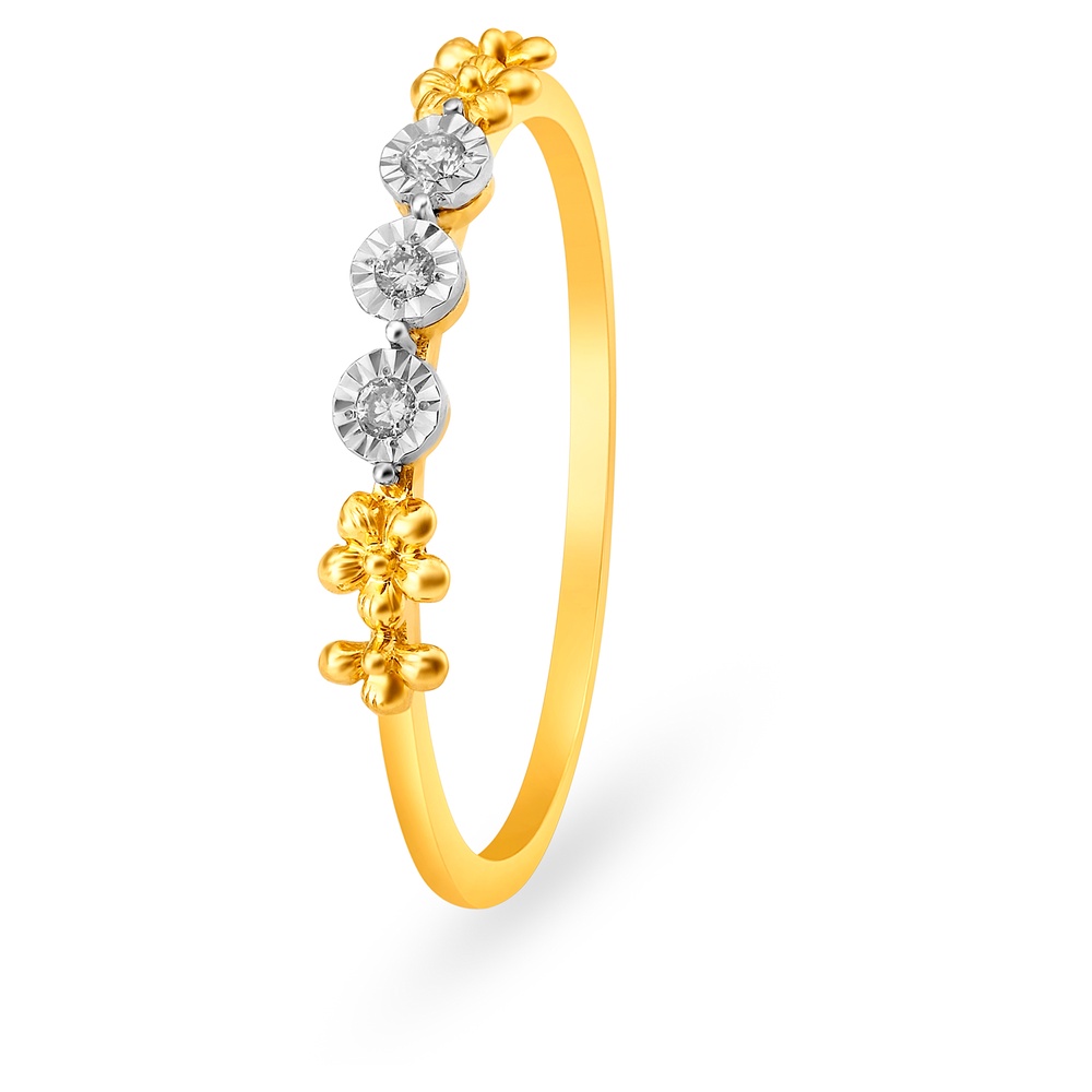 18K Yellow Gold Reflections Diamond Cocktail Ring | Cadar 6.25