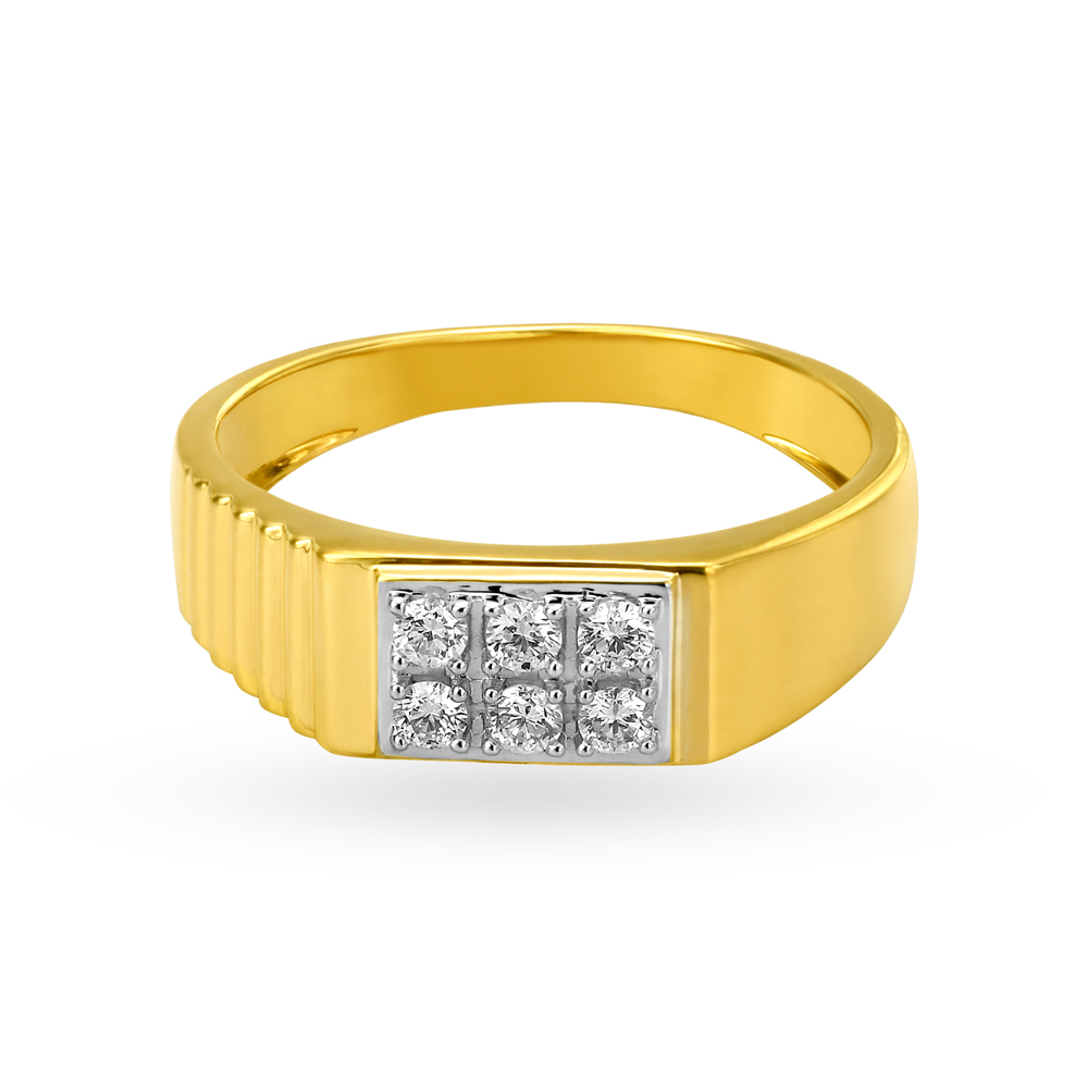 

Traditional Rectangle Motif Diamond Finger Ring For Men