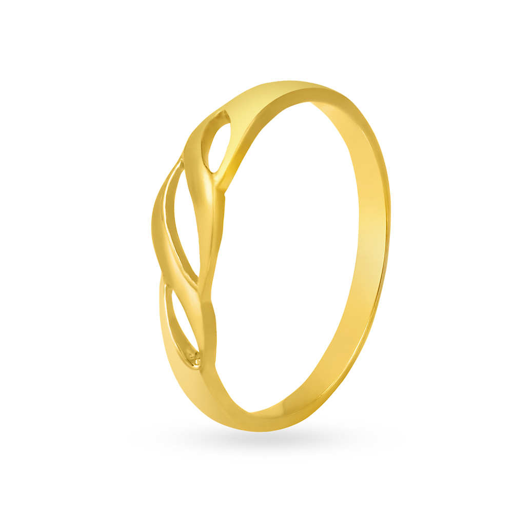 

Whimsical 22 Karat Yellow Gold Waveform Finger Ring