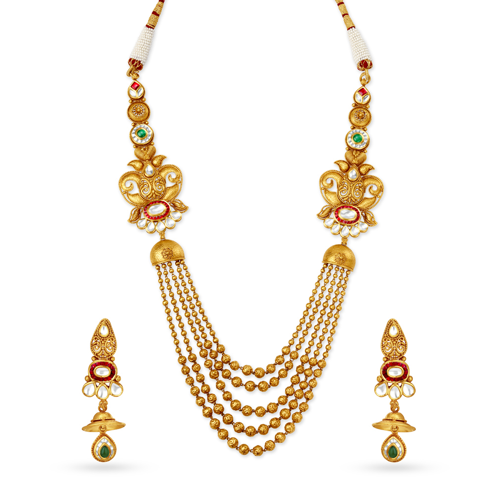 

Magnificent Floral Gold Necklace Set