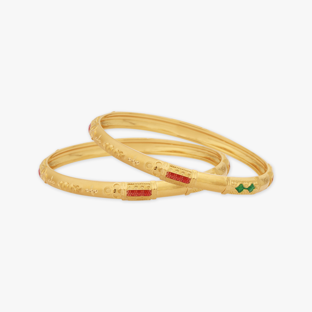 Enamel Gold Bangles