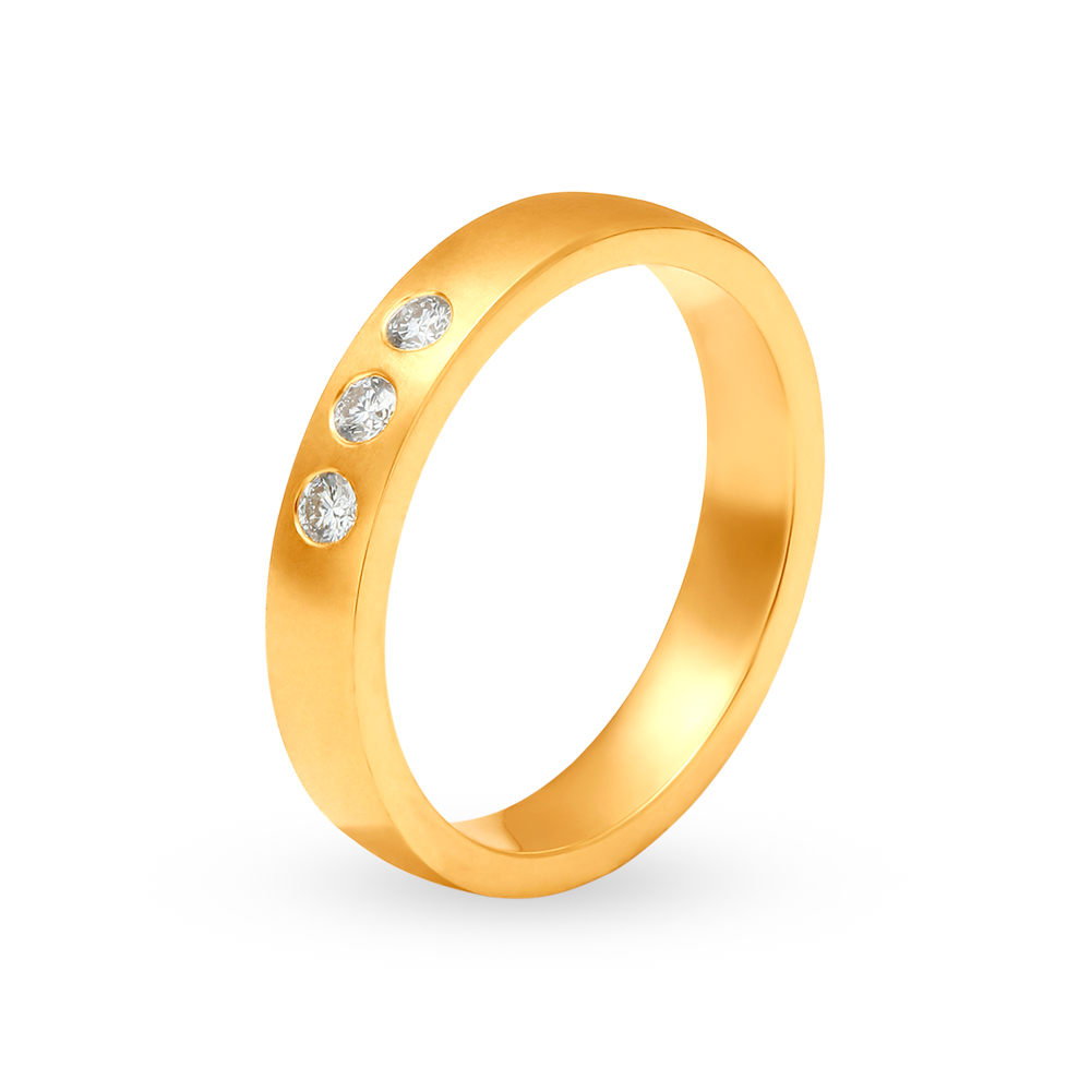 Minimalistic 18 Karat Gold And Diamond Finger Ring